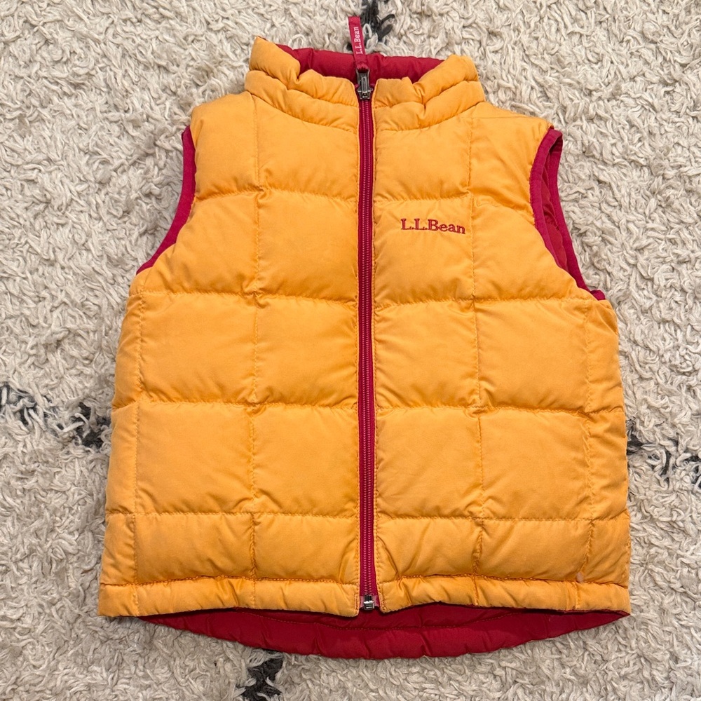L.L. Bean Orange and Red Puffer Vest